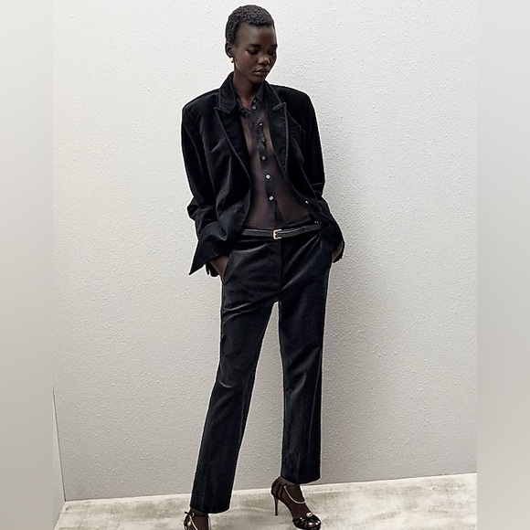 Jcrew COLLECTION NWT kate velvet Black pants size 00 CUTE - Picture 2 of 8